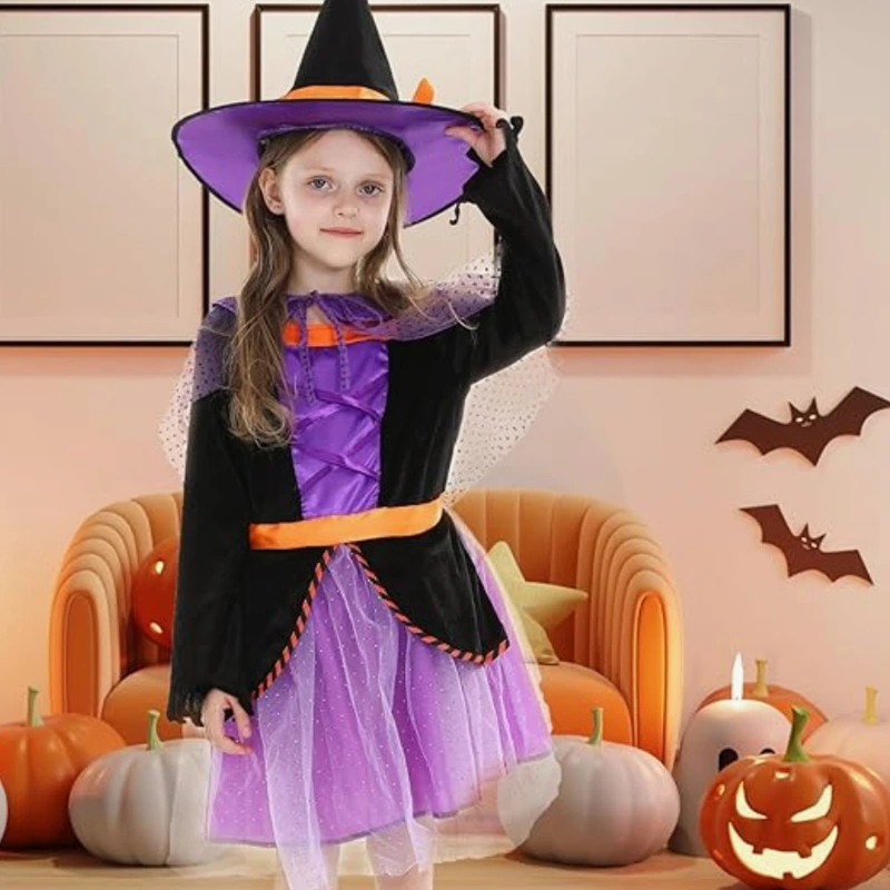 Passendes Halloween-Hexenkostüm-Set für die Familie